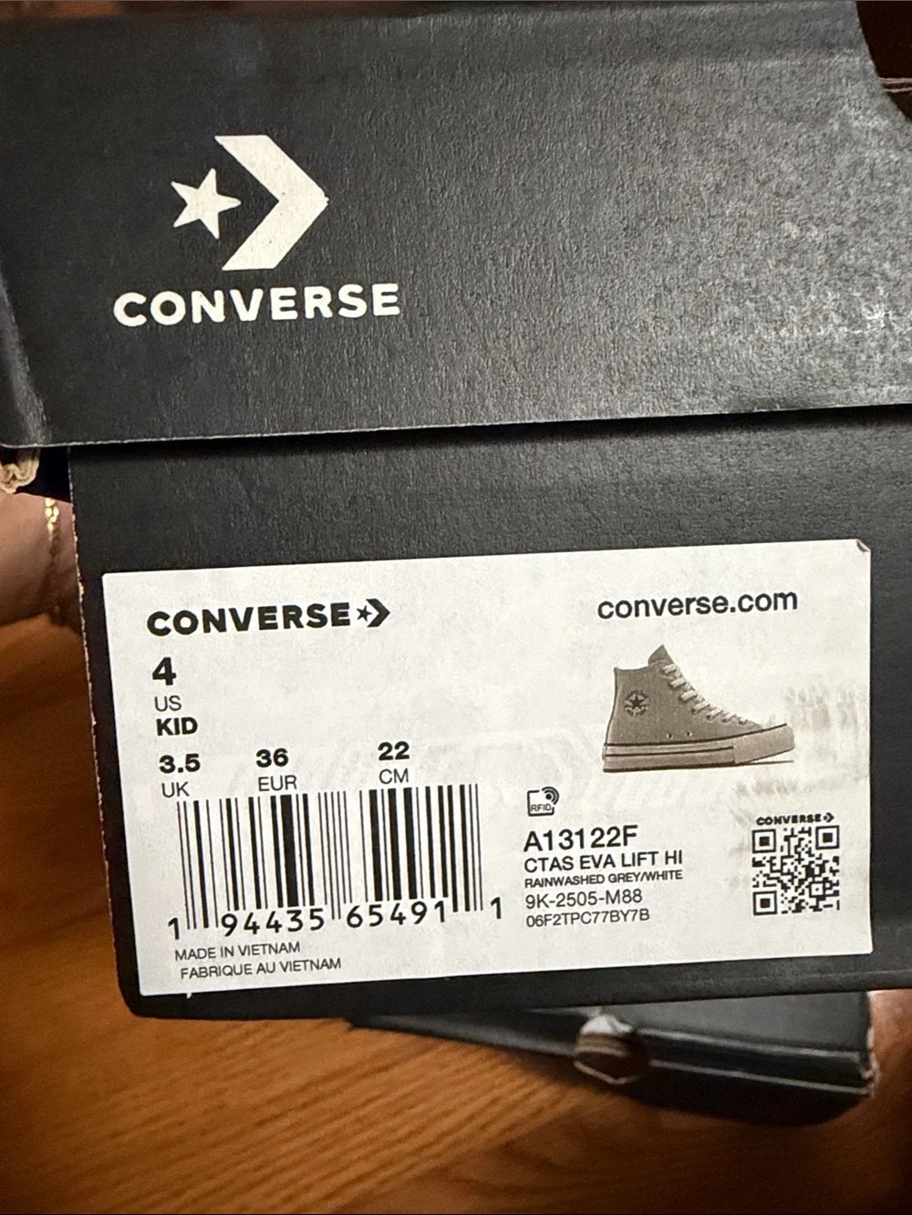 Converse Kids High Top Sneakers in Light Sage and White
